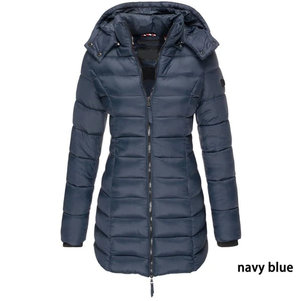 Padded Mid-Length Winter Hooded Jacket