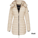 Padded Mid-Length Winter Hooded Jacket