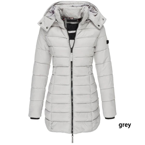 Padded Mid-Length Winter Hooded Jacket