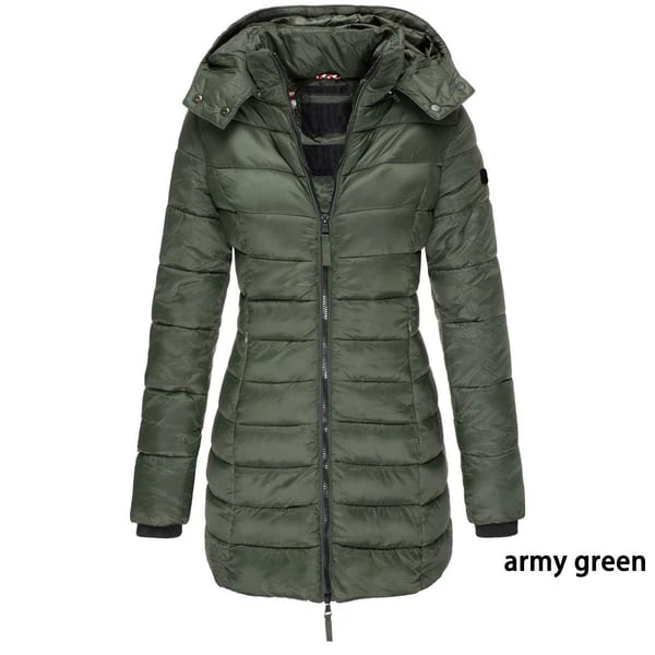 Padded Mid-Length Winter Hooded Jacket