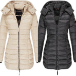 Padded Mid-Length Winter Hooded Jacket