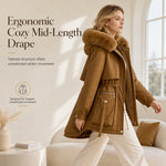 Women Faux Fur Padded Parka