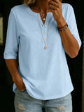 🔥Summer 2026 Best Sellers🔥 - Classic Henley Collar 100% Cotton T-shirt