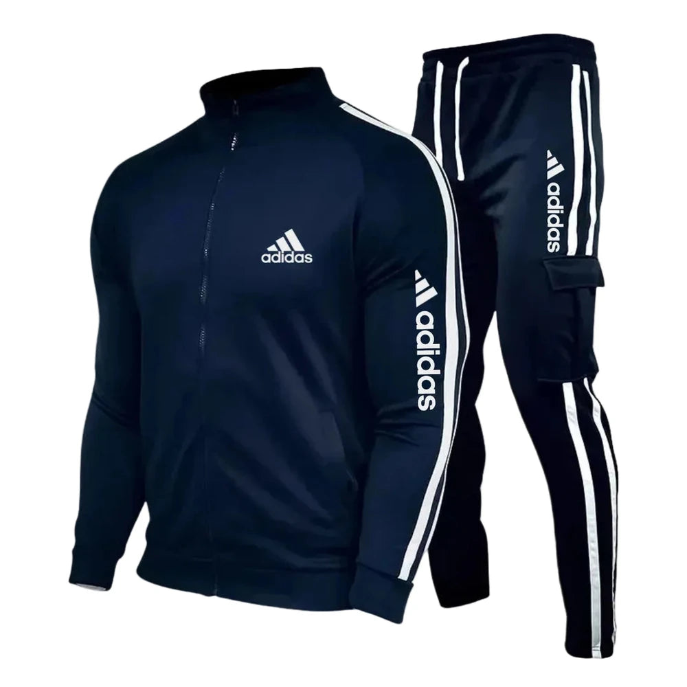 Striped Zip-Up Cargo Tracksuit