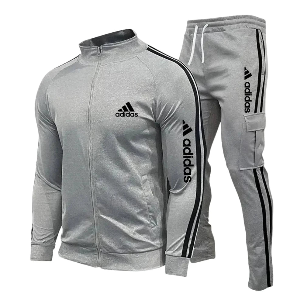 Striped Zip-Up Cargo Tracksuit