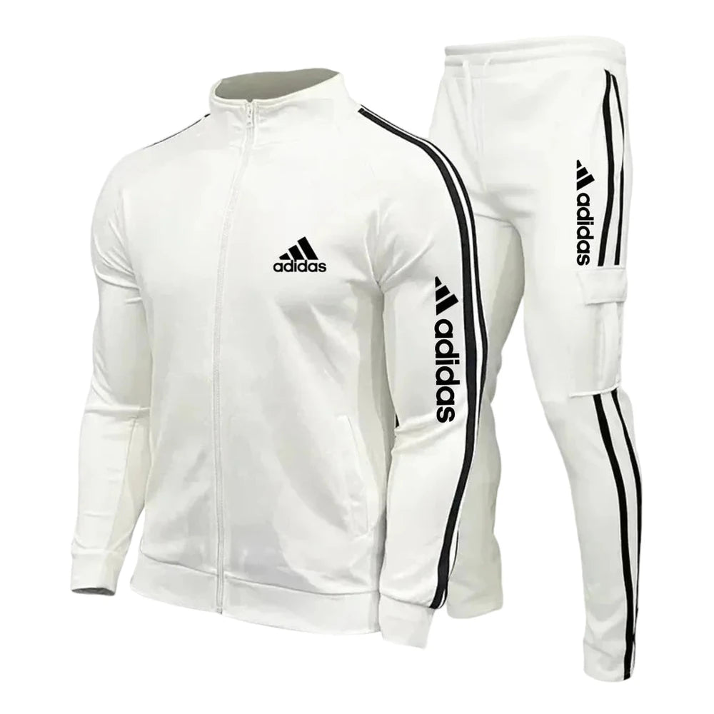Striped Zip-Up Cargo Tracksuit
